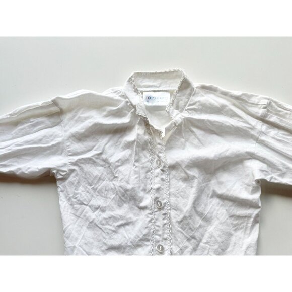 Vintage Baby Girls' NOSENBERG OF NORWAY White Button Up Shirt, Size 80 (12-18M) - Picture 2 of 11